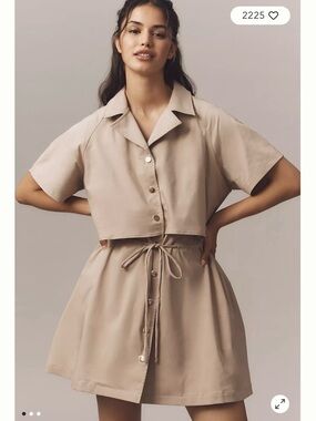 Anthropologie Exquise Short-Sleeve Twofer Mini Dress Medium